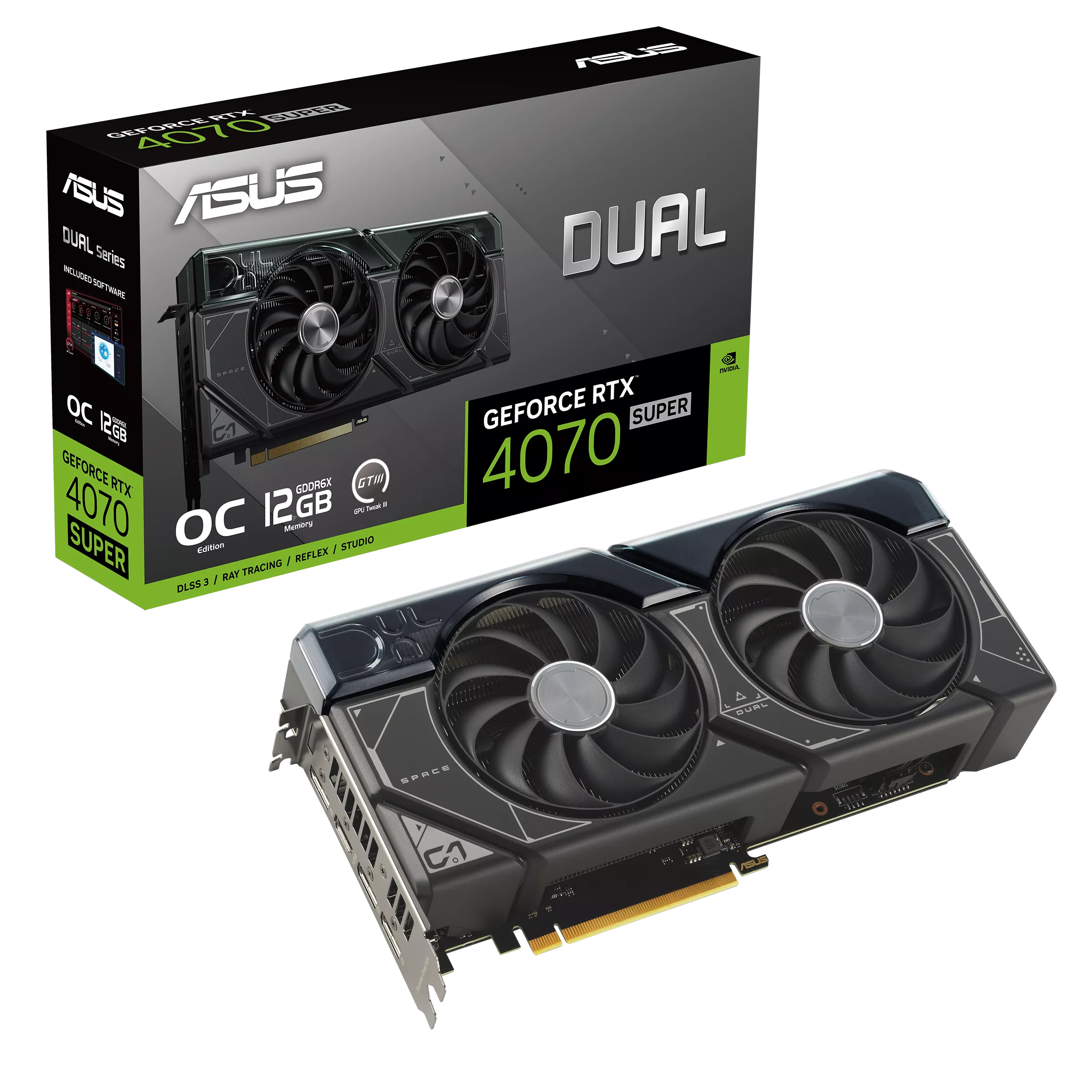 ASUS Dual GeForce RTX™ 4070 SUPER OC Edition 12GB GDDR6X (Venta Bajo Pedido)