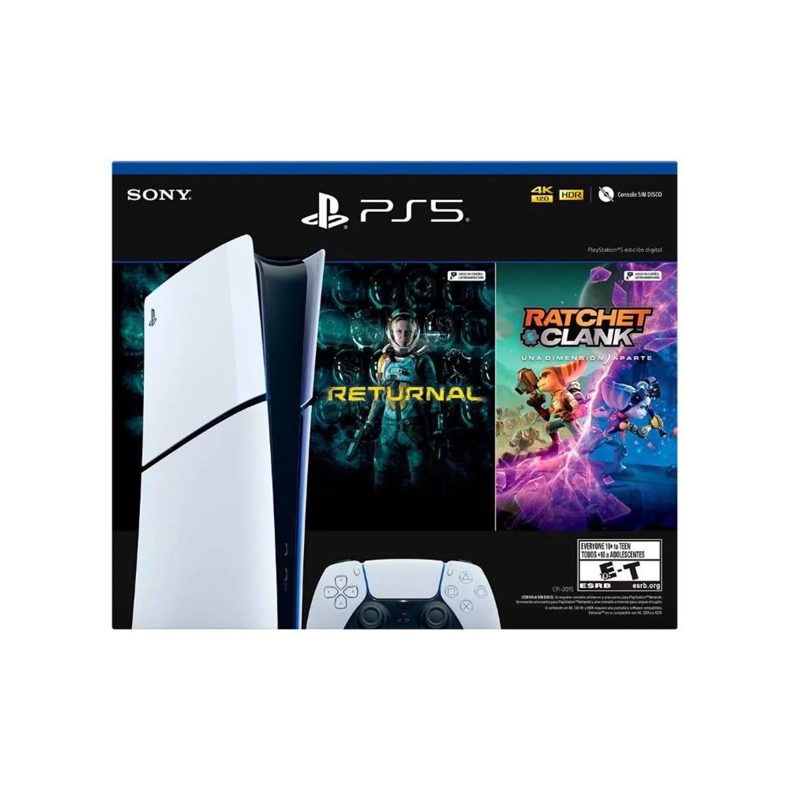 Consola PlayStation 5 Slim Digital + Voucher Juego Returnal + Voucher Juego Ratchet + Control