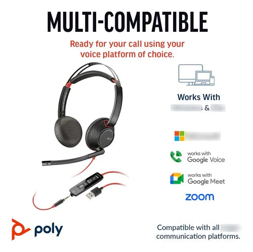 Diadema Hp Poly Blackwire 5220 Stereo USB-C Headset (Pregunta a nuestro asesor)