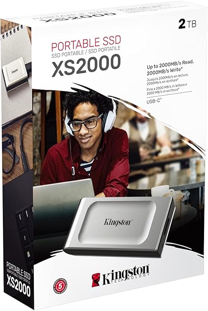 Disco Solido Externo 2TB Kingston XS2000 Tipo C 2000mb/s SXS2000/2000G