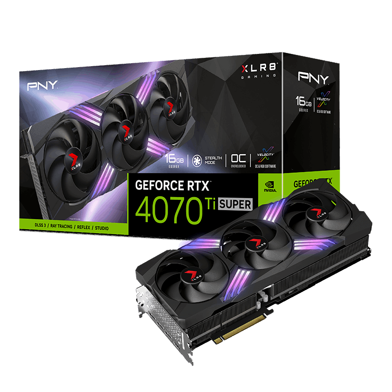 PNY GeForce RTX™ 4070 Ti SUPER 16GB XLR8 Gaming VERTO™ EPIC-X RGB™ Overclocked Triple Fan DLSS 3