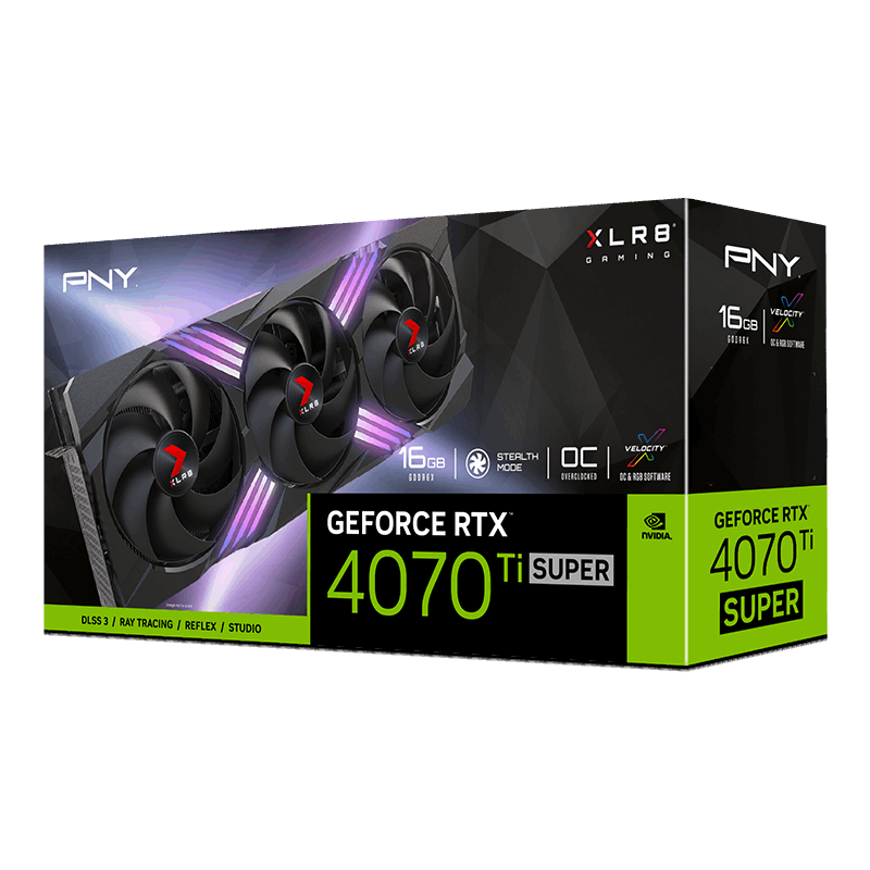 PNY GeForce RTX™ 4070 Ti SUPER 16GB XLR8 Gaming VERTO™ EPIC-X RGB™ Overclocked Triple Fan DLSS 3