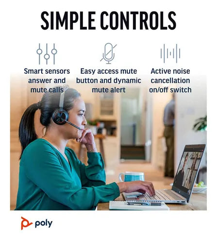 Diadema Hp Poly Voyager Focus 2 Microsoft Teams Certified USB-C-C Headset (Pregunta a nuestro asesor)